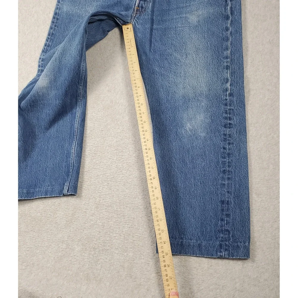 Vintage Levis 501 Jeans FITS 34X25 tag 38x34 Blue Denim Button Fly 90s *Hemmed